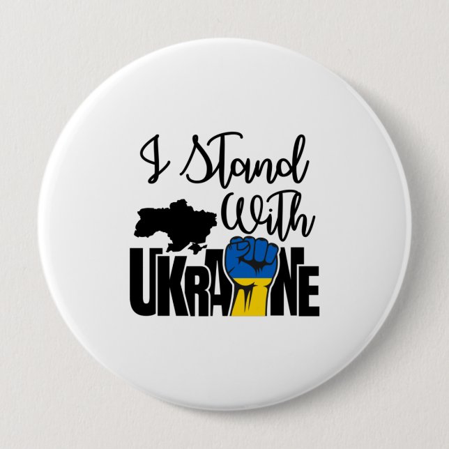 Ich stehe mit der Ukraine | Solidarität | Ukraine  Button (Vorderseite)
