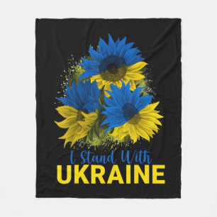 Ich stehe mit der Ukraine Sonnenblumenflagge, frie Fleecedecke