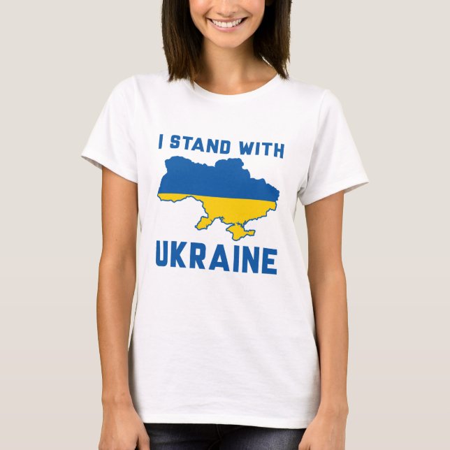 Ich stehe mit der Ukraine T-Shirt (Vorderseite)