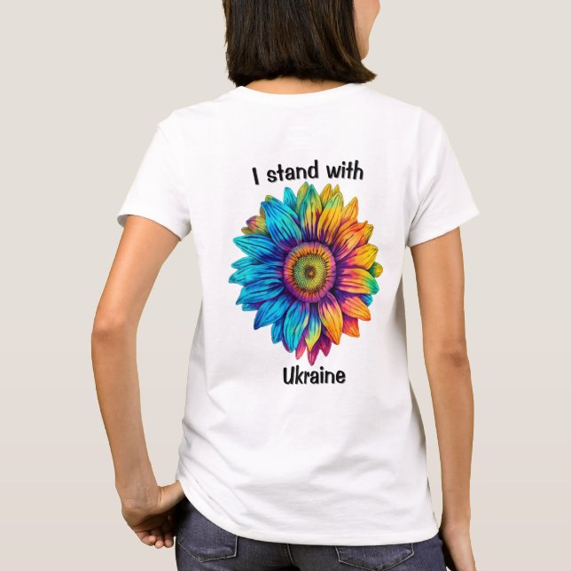 Ich stehe mit der Ukraine T-Shirt (Rückseite)
