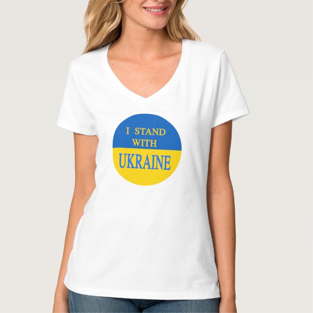 Ich stehe mit der Ukraine T-Shirt (Vorderseite)