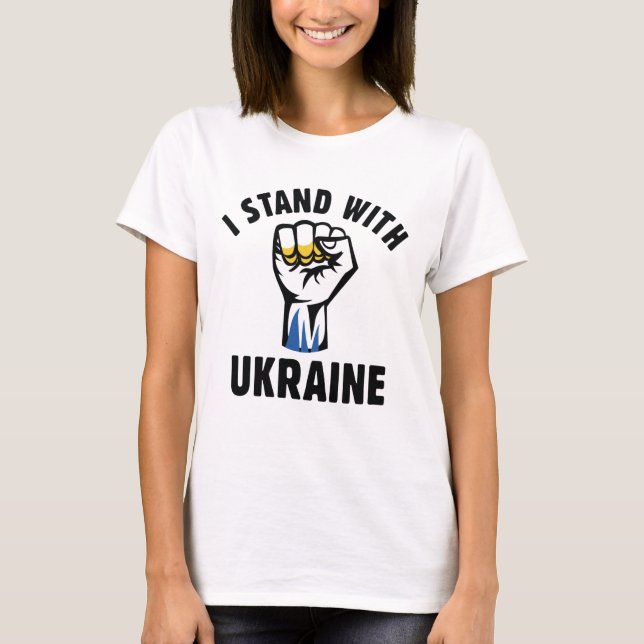 Ich stehe mit der Ukraine T-Shirt (Vorderseite)