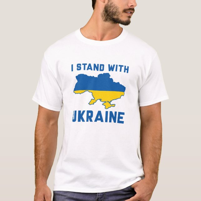 Ich stehe mit der Ukraine T-Shirt (Vorderseite)
