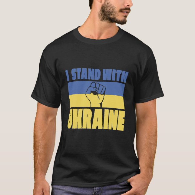 Ich stehe mit der Ukraine T-Shirt (Vorderseite)