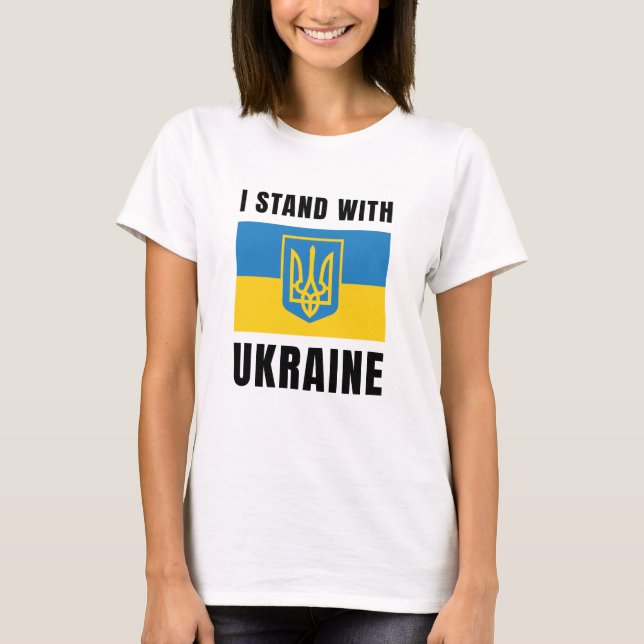 Ich stehe mit der Ukraine T-Shirt (Vorderseite)