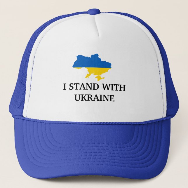 Ich stehe mit der Ukraine Truckerkappe (Vorderseite)