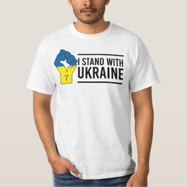Ich stehe mit der Ukraine | Ukraine Flag Hand Flag T-Shirt