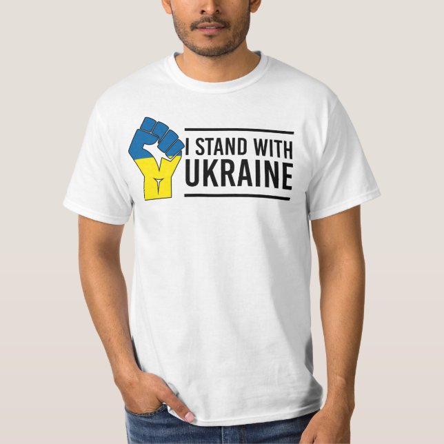 Ich stehe mit der Ukraine | Ukraine Flag Hand Flag T-Shirt (Vorderseite)