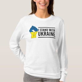Ich stehe mit der Ukraine | Ukraine Flag Hand Flag T-Shirt