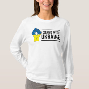 Ich stehe mit der Ukraine   Ukraine Flag Hand Flag T-Shirt