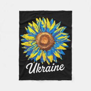 Ich stehe mit der Ukraine Ukraine-Flagge Sonnenblu Fleecedecke