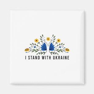 Ich stehe mit der Ukraine Ukraine-Flagge Sonnenblu Magnet