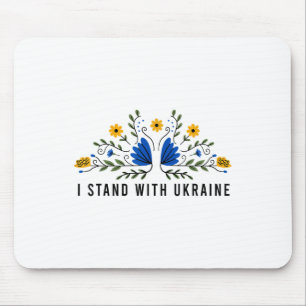 Ich stehe mit der Ukraine Ukraine-Flagge Sonnenblu Mousepad