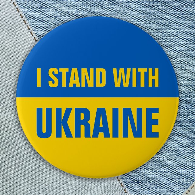 Ich stehe mit der Ukraine und unterstütze die ukra Button (Von Creator hochgeladen)