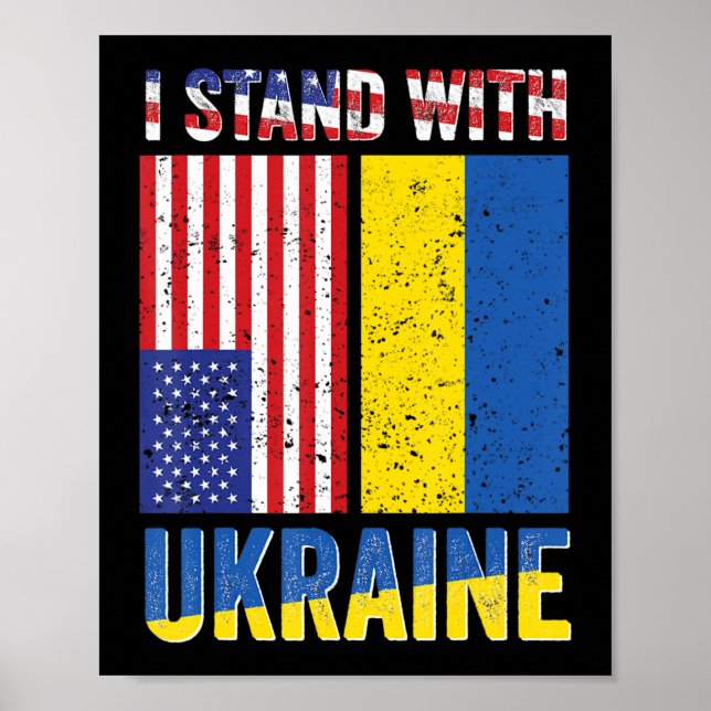Ich stehe mit der Ukraine und unterstütze die ukra Poster (Vorne)