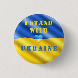 Ich stehe mit der Ukraine - Unterstützung der Fahn Button
