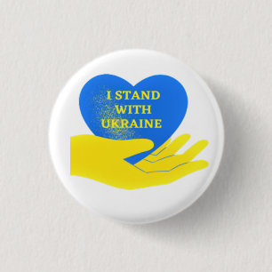 Ich stehe mit der Ukraine - Unterstützung - Herz - Button