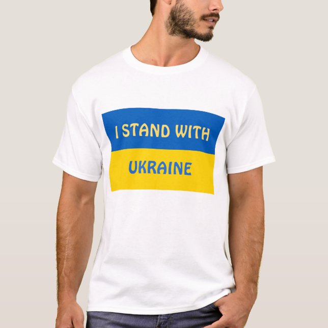 Ich stehe mit der Ukraine | Unterstützung T-Shirt (Vorderseite)
