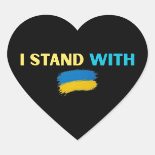 Ich stehe mit der Ukraine - Unterstützung und Soli Herz-Aufkleber