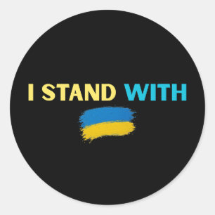 Ich stehe mit der Ukraine - Unterstützung und Soli Runder Aufkleber