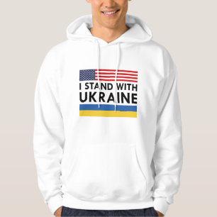 Ich stehe mit der Ukraine USA Hoodie