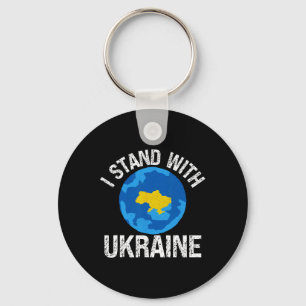 Ich stehe mit der Ukraine Weltkarte Unterstützung  Schlüsselanhänger