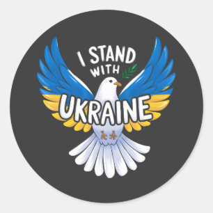 Ich stehe mit der Ukraine zur Unterstützung der uk Runder Aufkleber