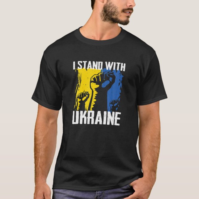 Ich stehe mit der Ukraine zur Unterstützung der uk T-Shirt (Vorderseite)