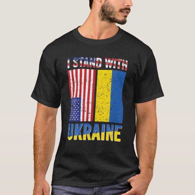Ich stehe mit der Ukraine zur Unterstützung der uk T-Shirt (Vorderseite)