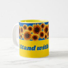 Ich stehe mit der Ukraine Zweifarbige Tasse