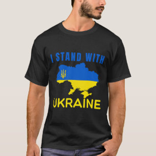 Ich stehe mit der ukrainischen Emblemkarte T-Shirt