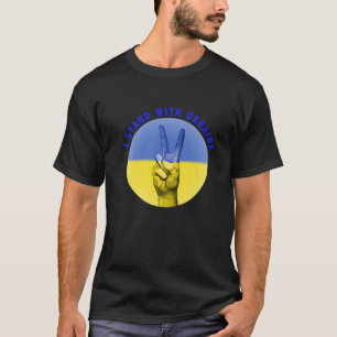 Ich stehe mit der ukrainischen Fahne Ukrainischer  T-Shirt