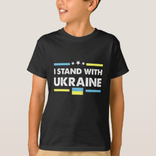 Ich stehe mit der ukrainischen Flagge fest T-Shirt