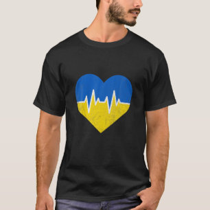 Ich stehe mit der ukrainischen Flagge Herzenslappe T-Shirt