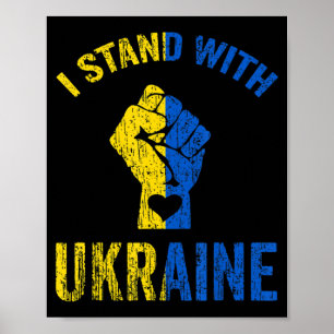 Ich stehe mit der ukrainischen Flaggenunterstützun Poster