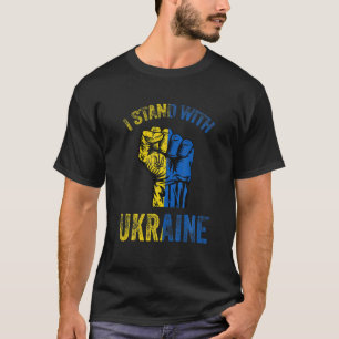 Ich stehe mit der ukrainischen Flaggenunterstützun T-Shirt