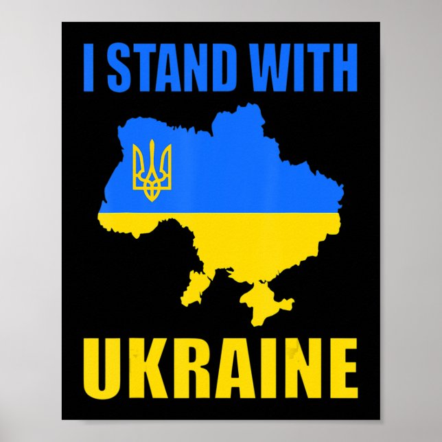 Ich stehe mit der ukrainischen Karte und ukrainisc Poster (Vorne)