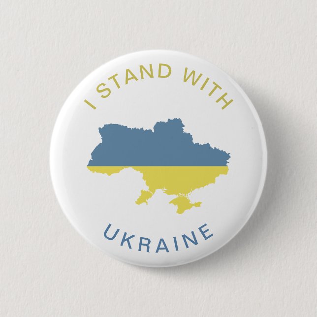 Ich stehe mit der ukrainischen Nationalflaggenkart Button (Vorderseite)