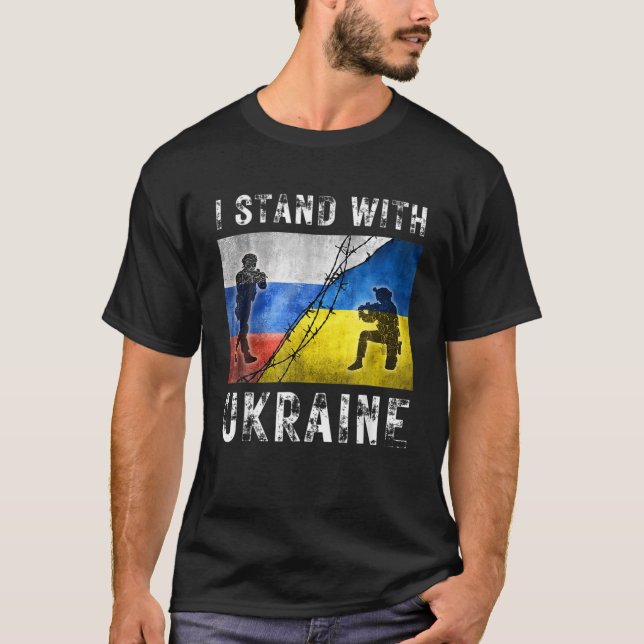 Ich stehe mit der ukrainischen Unterstützung der U T-Shirt (Vorderseite)