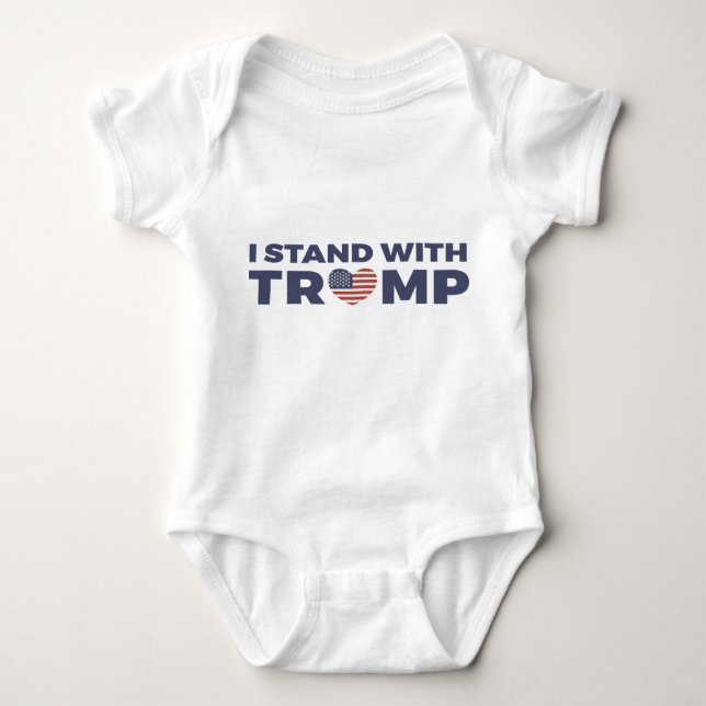 Ich stehe mit Donald Trump Baby Strampler (Vorderseite)