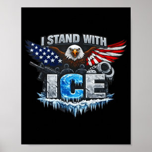 Ich stehe mit Eisstütze Eis Poster