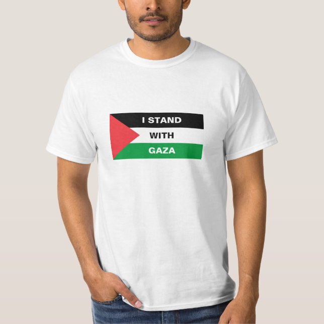 Ich stehe mit Gaza-Palästina-Flagge patriotischen  T-Shirt (Vorderseite)
