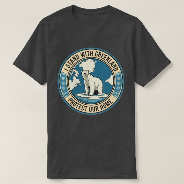 Ich stehe mit Grönland Eisbär T-Shirt (Design vorne)