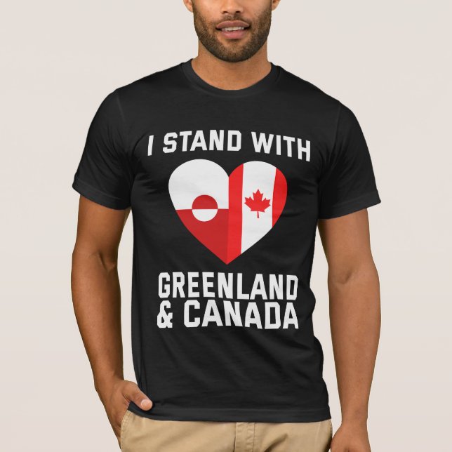 Ich stehe mit Grönland und Kanada T-Shirt (Vorderseite)