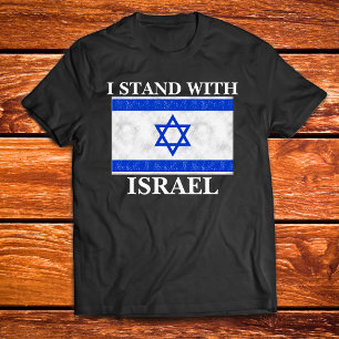 Ich stehe mit Israel Blau-Weiß-Flagge T-Shirt