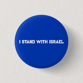 Ich stehe mit Israel-blauem Serientext Button