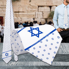 Ich stehe mit Israel blauer weißer Star von David Krawatte