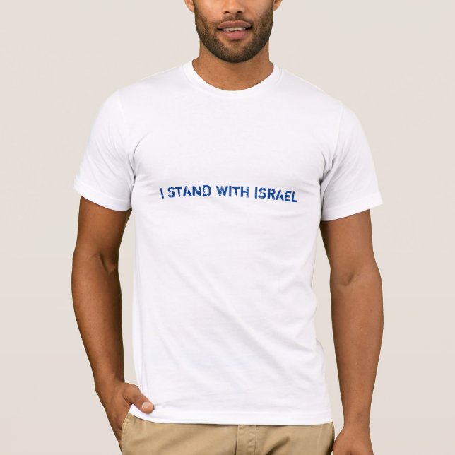 Ich stehe mit Israel, einem blau beängstigenden So T-Shirt (Vorderseite)