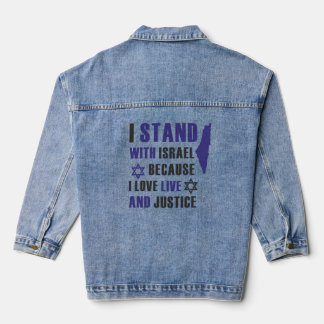 Ich stehe mit Israel, Frieden auf der Welt Jeansjacke