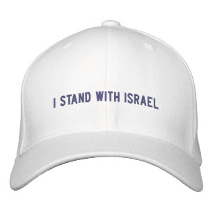 Ich stehe mit Israel in einem blau-minimalistische Bestickte Baseballkappe